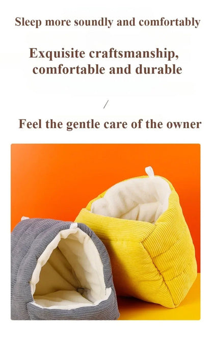 Parrot Cotton Nest Bird Cage Mini Hammock Cage Plush and Thickened Winter Bird Cotton Nest Hut Tent Bed Hanging Cave Pet Items