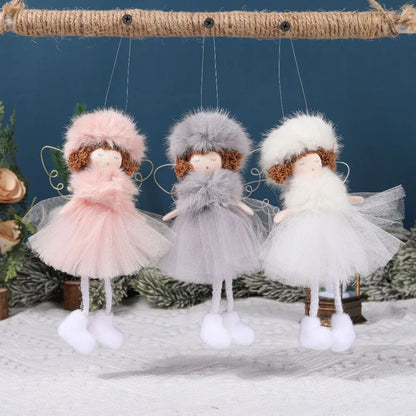 Christmas plush antlers angel girl pendant Christmas tree pendant creative doll pendant gift