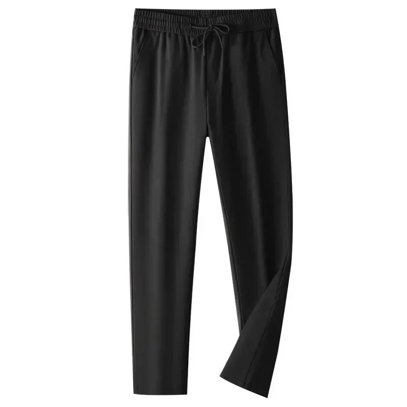 Calça Masculina de Inverno de Pena de Ganso Cintura Elástica Roupa Externa Calça de Pena Casual À Prova de Frio Nova Calça Reta Quente e Engrossada de Inverno