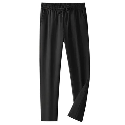 Calça Masculina de Inverno de Pena de Ganso Cintura Elástica Roupa Externa Calça de Pena Casual À Prova de Frio Nova Calça Reta Quente e Engrossada de Inverno