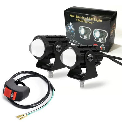 Super Bright Motorcycle LED Explorers Headlight Projector Fisheye Lens LED Moto Fog Auxiliary Motorcycle Headlight