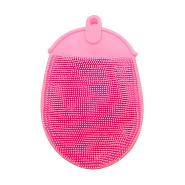 1 unidade de escova de massagem de silicone com gancho macio, esfoliante, luvas de banho, escova de limpeza para bebês, esfoliante de banho, removedor de bolhas