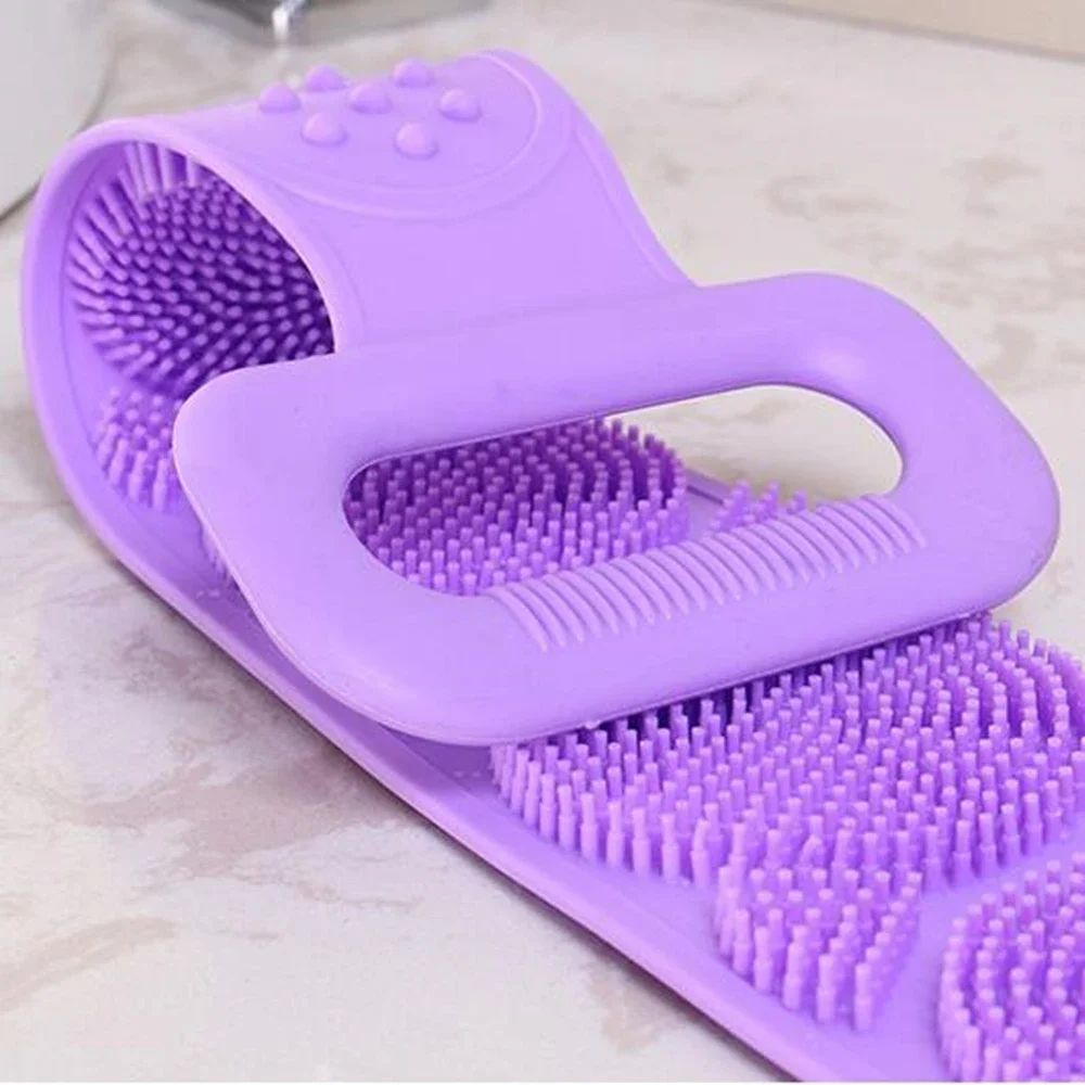 1 Esponja Corporal de Silicone, Escova Esfoliante Corporal, Toalha de Banho Esfoliante, Esfregão para as Costas, Esfoliação da Pele, Cinto de Massagem e Limpeza para Banho, Extensível