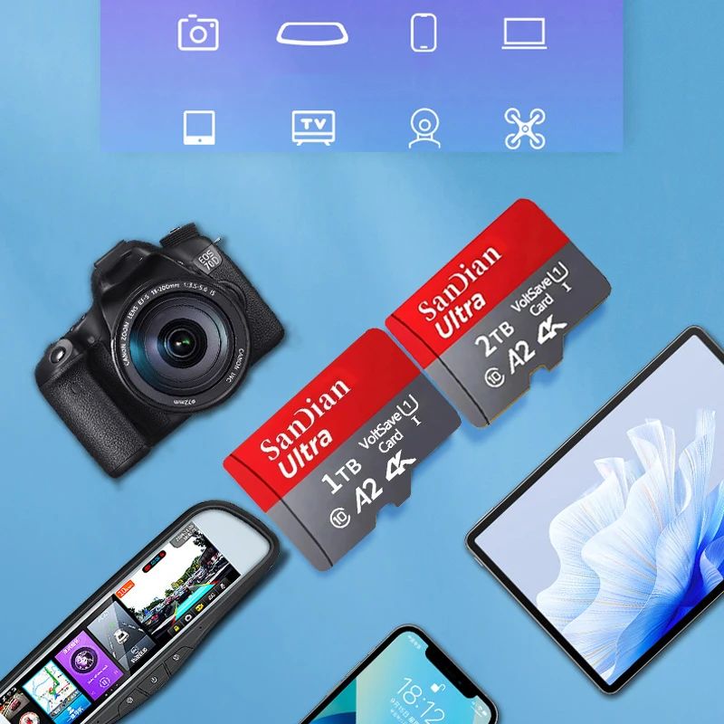 Brand-New SD Cards 2TB Flash Memory Card 128GB High-Speed Micro TF Card 512TB Class10 Mini Memory Card for Phones/PC/Cameras