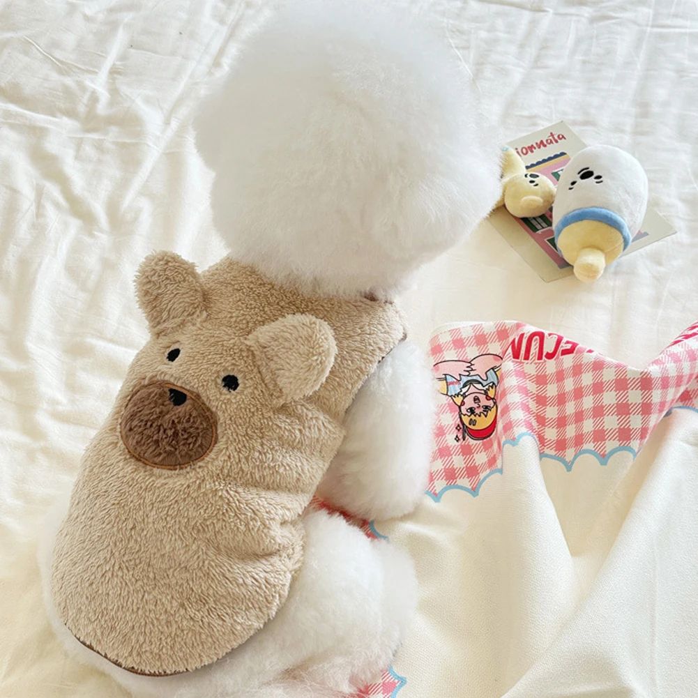1.5-11.5kg Roupas de Inverno para Cães Suéter Colete de Pelúcia Macia para Cachorro Urso de Pelúcia Aquecido Roupas Fofas para Animais de Estimação Roupas para Teddy Schnauzer Roupas para Filhotes