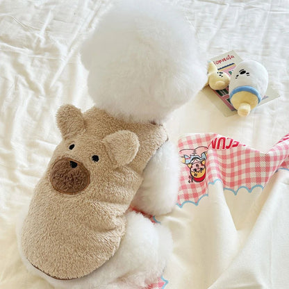 1.5-11.5kg Roupas de Inverno para Cães Suéter Colete de Pelúcia Macia para Cachorro Urso de Pelúcia Aquecido Roupas Fofas para Animais de Estimação Roupas para Teddy Schnauzer Roupas para Filhotes