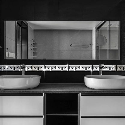 12pcs 20x5cm Acrylic Mirror Sticker Ceiling Edge Strip Self Adhesive Waist Line Wall Stickers for Living Room Corner Wall Decor