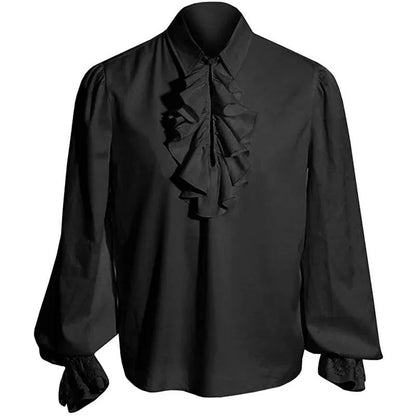 Vampire Renaissance Victorian Shirts for Men and Women  White Steampunk Ruffle Medieval Halloween Costume