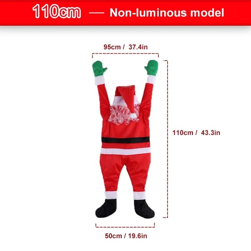 Santa Claus Climbing Wall Climb the wall/climb the window/climb the car/climb the door roof balcony garden Christmas outfit