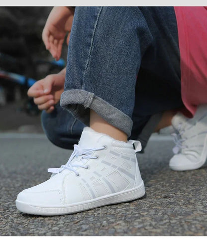 Fashion Kids Snow Boots Wide ToeBox Shoes Kid's Waterprof Barefoot Sneakers Boys Girls Warm Cotton Lightweight Non-slip Sneakers
