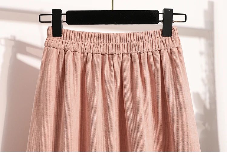 2025 Plus Size Pleated Skirts Solid Versatile Medium Length Skirt A-Line Maxi Gown Cover Autumn Winter New Half-length Skirt