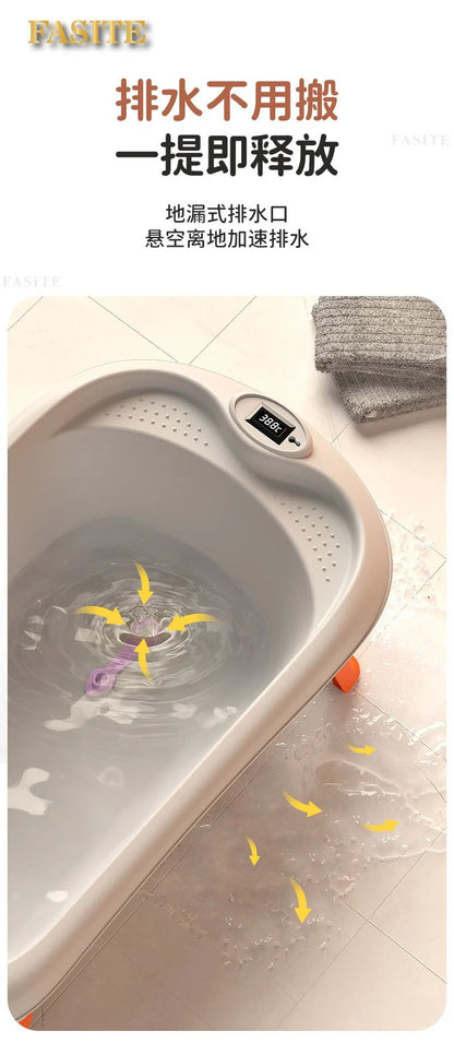 Baby bath baby lying bath folding large bath bucket home children shampoo supplies.