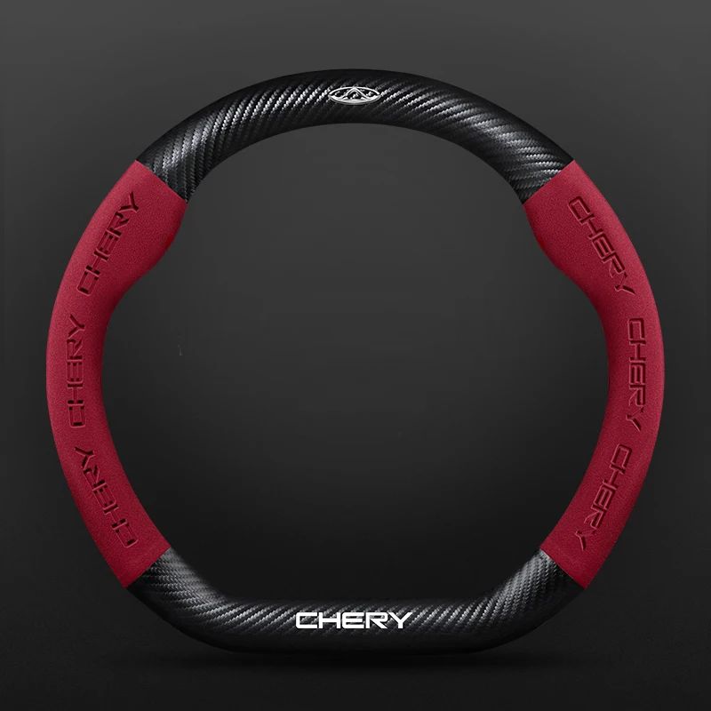 Car buckskin carbon fiber steering wheel cover for Chery Tiggo 8 Arrizo 5 pro gx 5x eQ7 Chery Tiggo 7 Pro 2020 2021 2022 2023