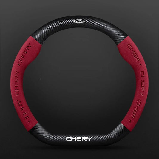 Car buckskin carbon fiber steering wheel cover for Chery Tiggo 8 Arrizo 5 pro gx 5x eQ7 Chery Tiggo 7 Pro 2020 2021 2022 2023
