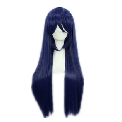 Anime Love Live! Umi Sonoda Cosplay Peruca Sonoda Umi 80cm Longa Azul Preto Perucas Cabelo Sintético Resistente ao Calor Perucas Cosplay