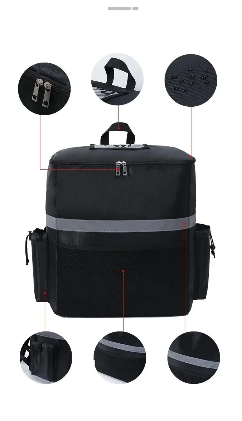 Large Capacity Thermal Bag Waterproof Insulated Picnic Lunch Container Outdoor Travel Camping Delivery Backpack Food Storage Bag