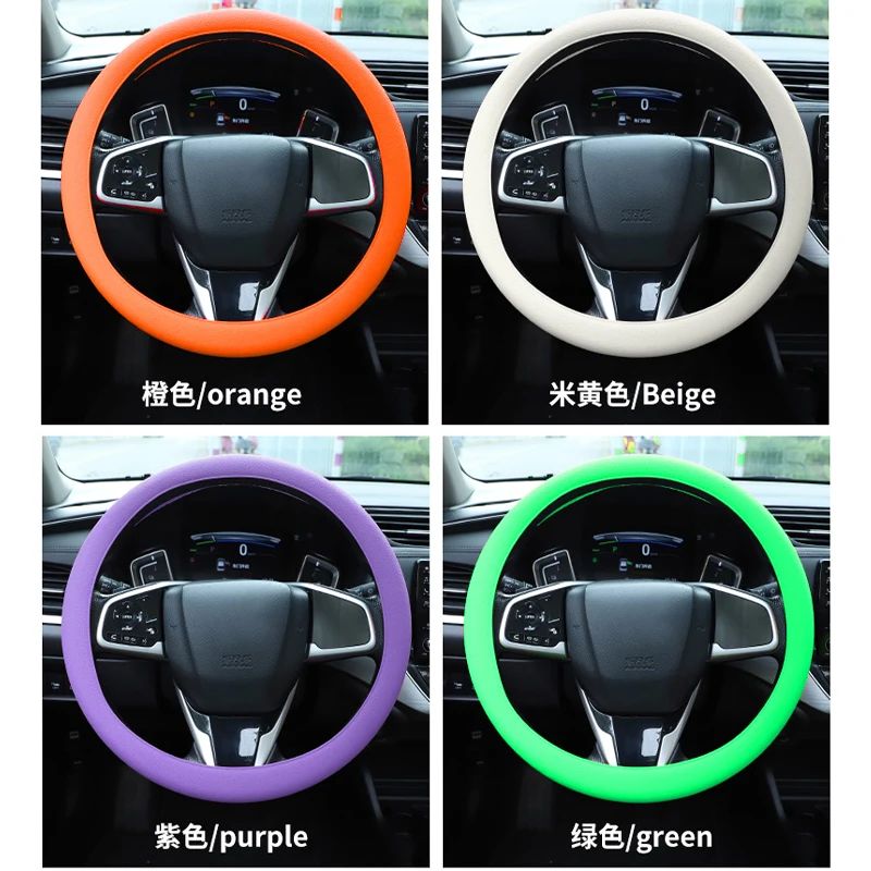 Universal Steering Wheel Cover Car Steering Wheel Handle Cover Anti-skid Wear-resistant All-season Silicone Steering Wheel