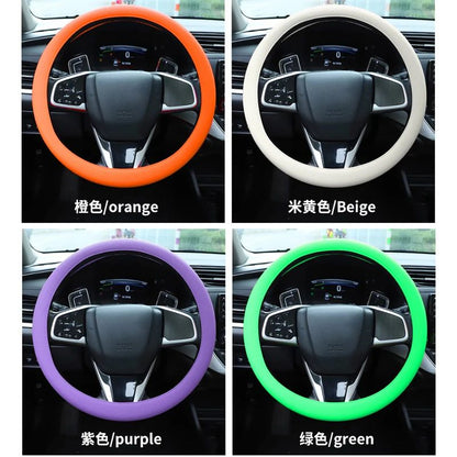 Universal Steering Wheel Cover Car Steering Wheel Handle Cover Anti-skid Wear-resistant All-season Silicone Steering Wheel