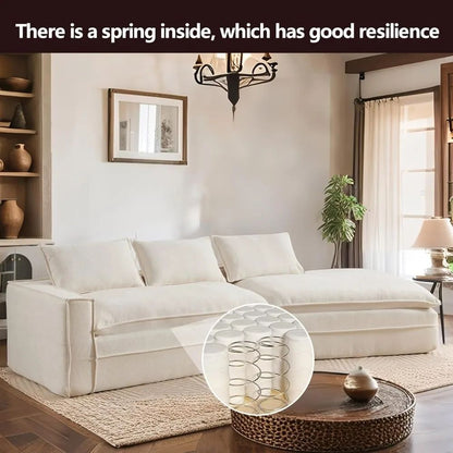 Luxury Oversized Cloud Couch – 4-Seater Boneless Deep-Seat Sectional Sofa for Living Room, Plush Ready-to-Relax Sofa