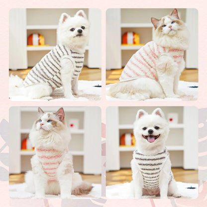 Colete Térmico de Flanela para Cães e Gatos, Jaqueta Quente de Lã para Filhotes, Gatos Sem Pelos, Raças Pequenas, Roupas Confortáveis de Outono Inverno para Pets