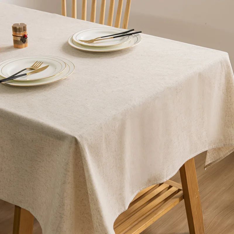 Cotton Linen Tablecloth for Wedding Home Party Dining Banquet Decoration Flax Fabric Table Cloth Luxurious Table Cover