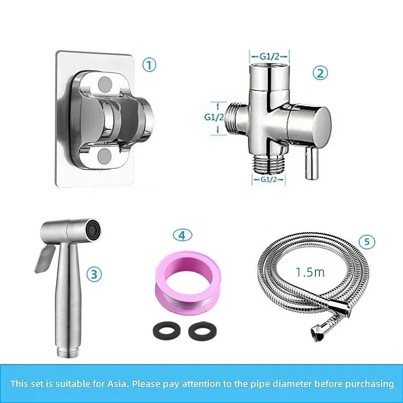 Handheld Bidet Toilet Sprayer Jet Kit Stainless Steel Shattaf Sprayer Kit Bathroom Personal Hygiene