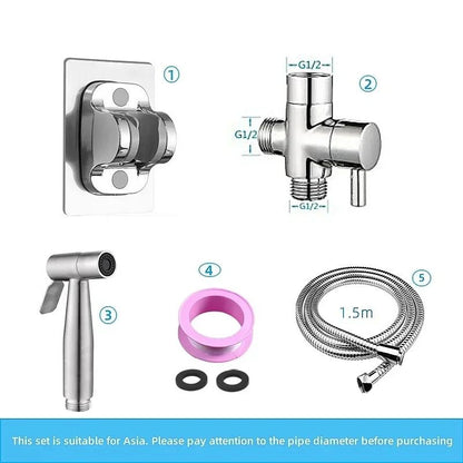Handheld Bidet Toilet Sprayer Jet Kit Stainless Steel Shattaf Sprayer Kit Bathroom Personal Hygiene