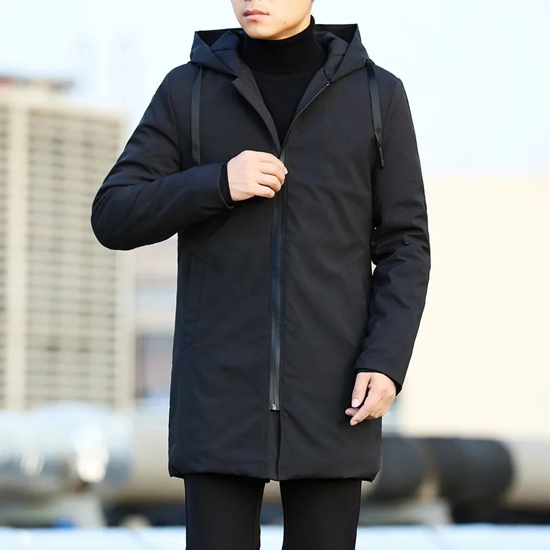 Autumn Winter Men's Trench Coat Male Windbreaker Outerwear Jaquet Man Coat Men Casual Thicken Warm Hooded Parkas Men Jackets