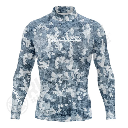 Hot Men's Surfing Shirt Flowers Camo Lycra Rashguard RIGHTTRACK Surf Sportswear Beach UV Swimwear UPF50 Clothes
