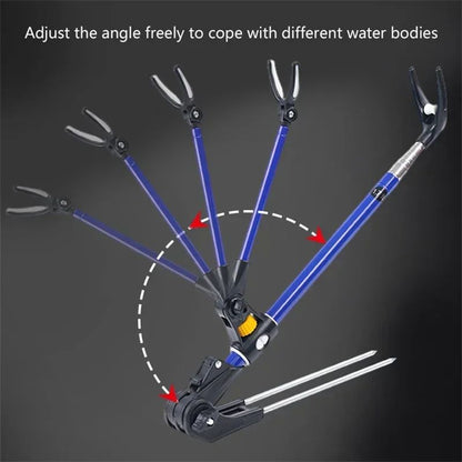1.7M/2.1M/2.4M Novo Suporte de Vara de Pesca Telescópico de Aço Inoxidável Engrossado, Suporte de Vara de Pesca Dupla Finalidade, Suporte para Vara de Pesca