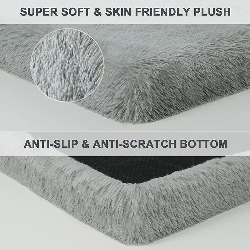 Cama para Cachorro Super Macia de Pelúcia Camas para Gatos para Cães Pequenos Médios Grandes Removível para Limpeza Almofada para Filhotes Cama para Cães Calmante Tapete para Animais de Estimação