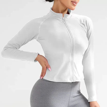 Oner Active Women's Comprehensive Training Jacket Yoga Jacket Gym Jacket Long Sleeve Zipper Tight Plastic Waistband Daily Jacket
