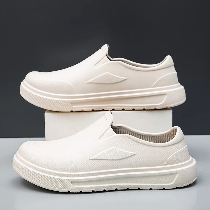 Men's Chef Shoes Anti Slip Oil Resistant Dirt Resistant Work Shoes Quick Drying Thick Soled Rain Shoes Large Size Breath Clogs