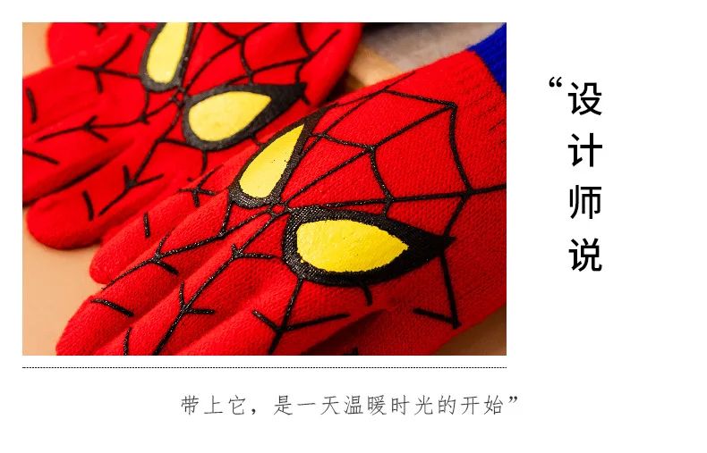 Luvas Quentes Infantis de Inverno Homem-Aranha Marvel Luvas de Malha Desenho Animado Anime Marvel Decoração Fofa Presentes de Natal para Crianças Em Estoque