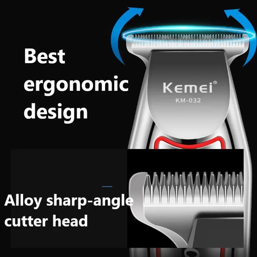 Kemei Hair Clipper for Men Cordless Beard Trimmer Hair Trimmers Set Shaver Hair Cutting Machine Clippers for Barber KM-032