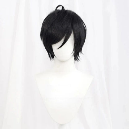 Synthetic Short Straight Cosplay Wig White Green Purple Brown Black Blue Gray Orange Red Fluffy Heat Resistant Hair Anime Wigs