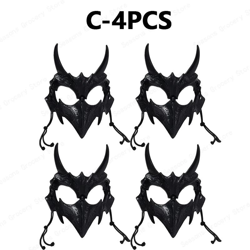 Halloween Half Face Mask Popular Dragon God Fierce Tiger Night Dog Man Wolf Costume Skull Performance Mask Mask Deadpool Terror