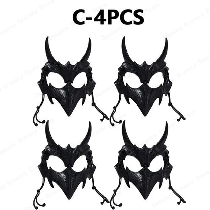 Halloween Half Face Mask Popular Dragon God Fierce Tiger Night Dog Man Wolf Costume Skull Performance Mask Mask Deadpool Terror