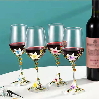 Taças de Cristal Criativas com Esmalte para Champagne Conjunto de Taças de Luxo Taças de Vinho Taça Vintage para Beber