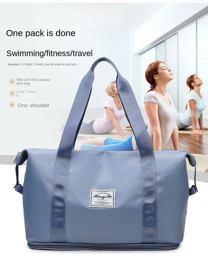 Large Capacity Women'S Duffle Bag, Nylon Gym & Travel Tote, Lightweight Luggage Handbag, Versatile Sports Bag, Casual Style