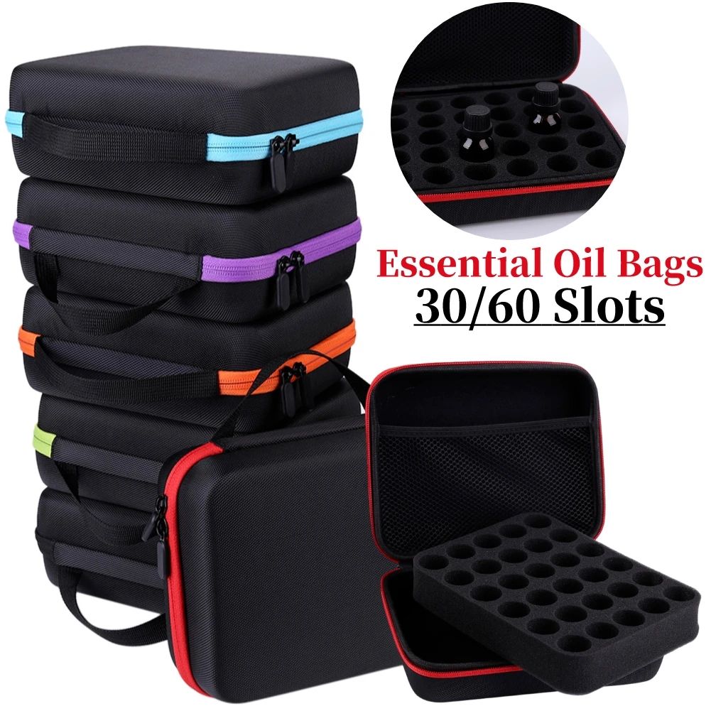 30/60 Bottles 15ML Essential Oil Bags Storage Case Portable Travel Carrying Box(Without Bottle)