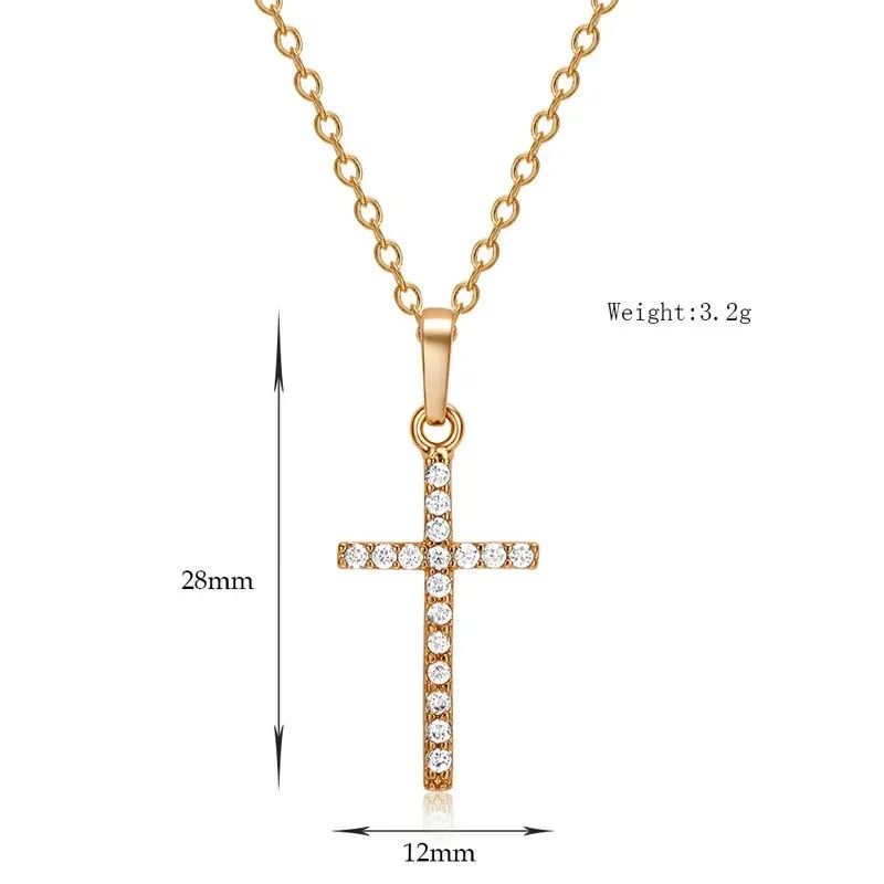 Colar Gargantilha com Pingente Cruz de Aço Inoxidável com Zircônia para Mulheres Homens Design Personalizado Hip Hop Popular Joias de Festa Presentes
