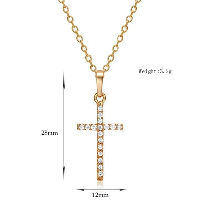 Colar Gargantilha com Pingente Cruz de Aço Inoxidável com Zircônia para Mulheres Homens Design Personalizado Hip Hop Popular Joias de Festa Presentes