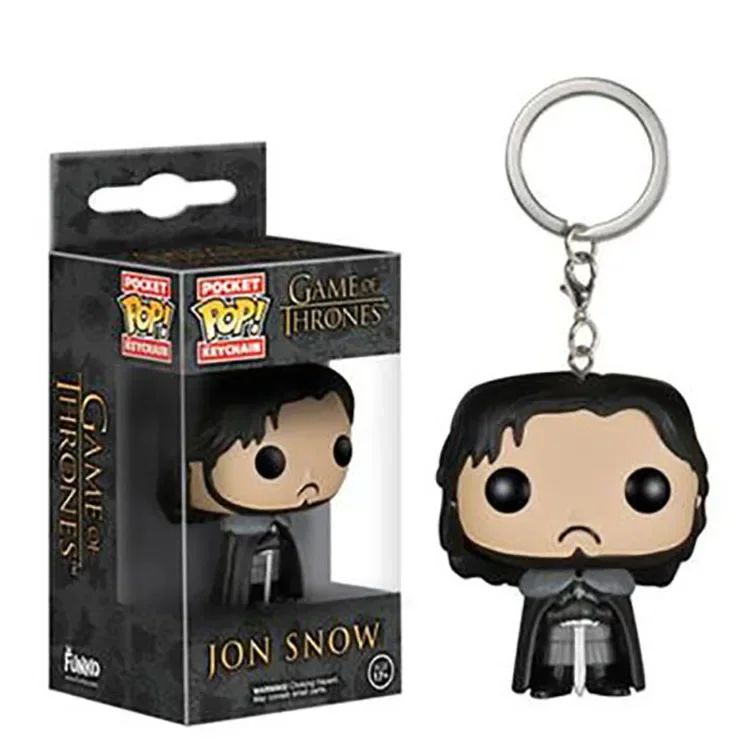 FUNKO pop Filme TV Jogo de Jon Snow Daenerys Davos Ghost Night King Thrones Tylion Drogon Chaveiro Figura Modelo Brinquedos Colecionáveis