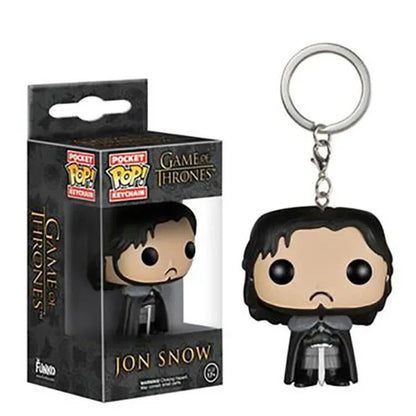 FUNKO pop Filme TV Jogo de Jon Snow Daenerys Davos Ghost Night King Thrones Tylion Drogon Chaveiro Figura Modelo Brinquedos Colecionáveis