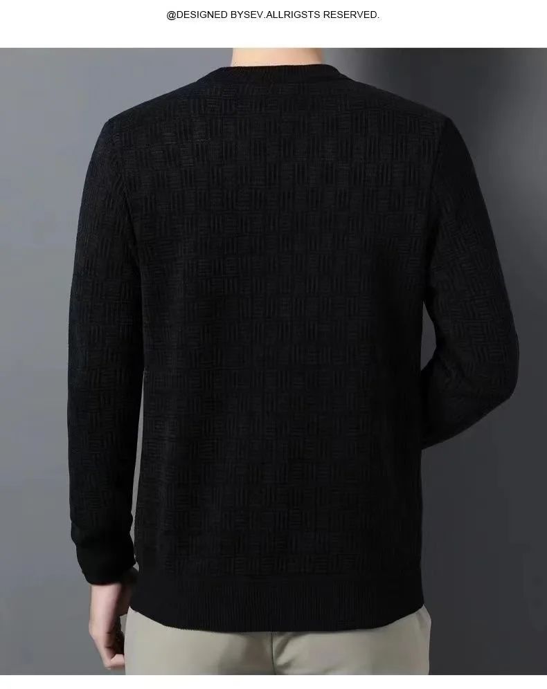 Spring Autumn 100% Pure Merino Wool Pullover Sweater Men O-neck Long-sleeve Cashmere Knitwear Female Clothing Grace