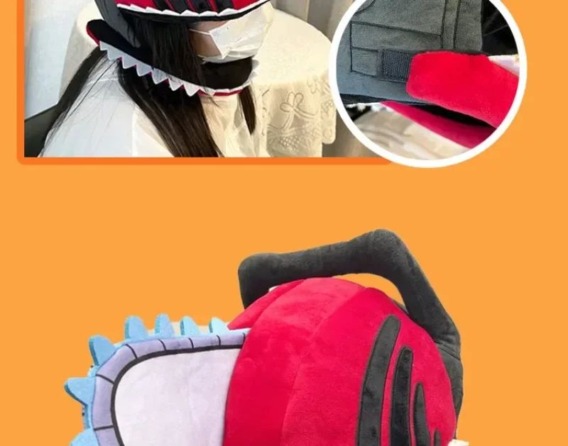 Anime Chainsaw Man Mask Headgear Denji Cosplay Accessories Pochita Caps Half Face Mask Masquerade Halloween Party Custom Prop