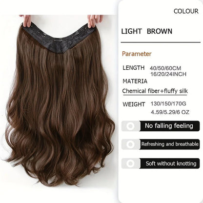 Extensões de Cabelo Sintéticas Longas Onduladas em U com Presilha 16/20/24 polegadas com Tic-Tac para Mulheres Acessórios de Cabelo