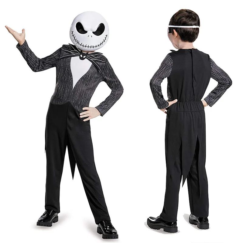 Boys Nightmare Before Christmas Clothes J-Jack Skellington Cosplay for Fancy Halloween Costume Girls S-Sally Party Clothing