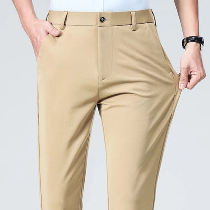 Calças Finas Masculinas para o Verão Outono, Calças de Terno Formal, Calças de Trabalho, Calças Casuais de Negócios de Qualidade, Calças Compridas Pretas Vinho Tinto
